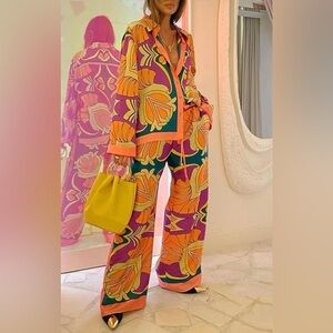 Zara Pants and Shirt Silk Set